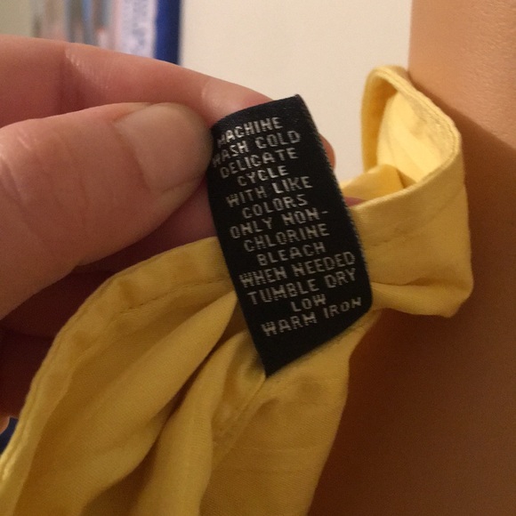 Valerie Stevens Button Up Yellow Blouse Sz Lg - Picture 6 of 8